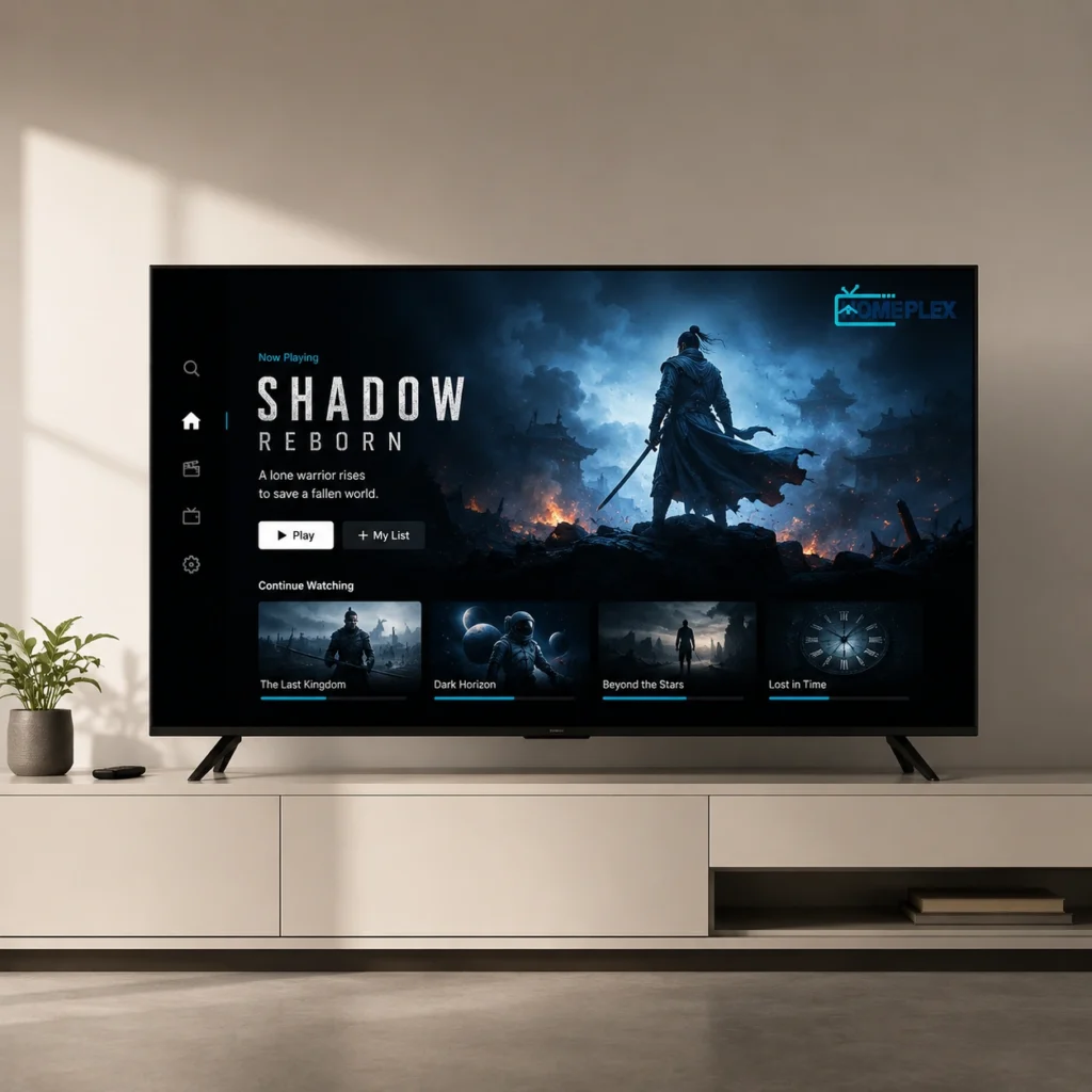 HomePlex IPTV streaming on Smart TV HD channels and movies on demand
