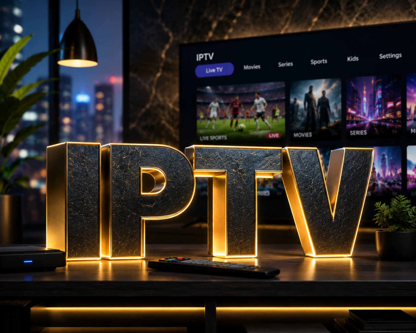 Homeplex IPTV premium streaming platform featuring live TV, movies, sports channels, and entertainment on a modern smart TV interface.