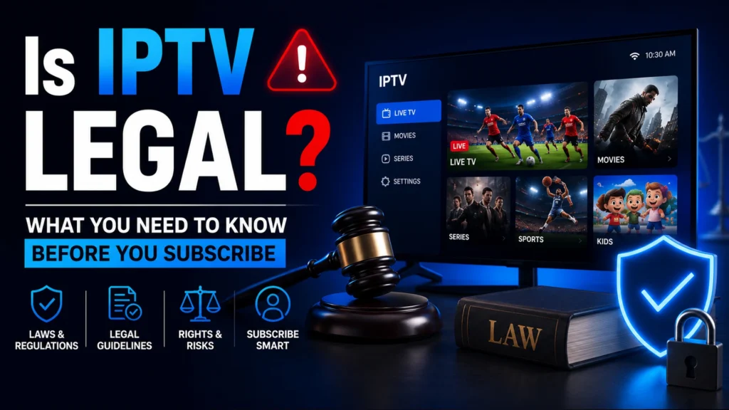 Is IPTV Legal? Guide explaining legal IPTV services, copyright laws, and IPTV licensing.